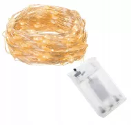 Drátové žárovky, 100 LED, bateriový provoz, teplá bílá, 3x AA