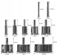 Diamantové děrovky 6-68mm, 10ks