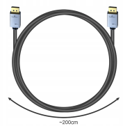 Kabel DisplayPort Display DP-DP 60Hz 4K 2m, černý