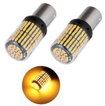 Autožárovky P21W 144 SMD LED, BA15S, canbus, dvoupolové, oranžové 2ks