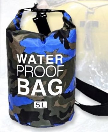 Voděodolný vak Water Proof Bag 5L modrý camo